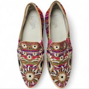 Latigo Embroidered Vibrant Multicolor Artisan Boho Anthropologie Size 9
